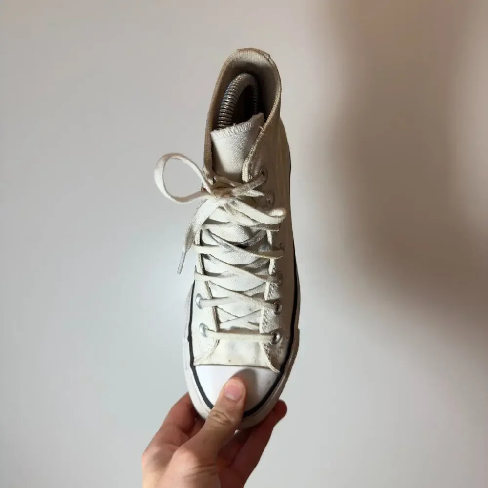 Converse Chuck Taylor All Star Womens Size 6 White High Top Platform Sneakers